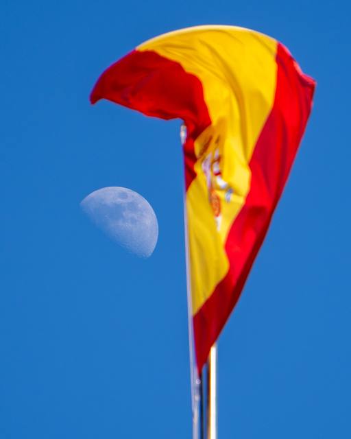 Spanish flag with the moon